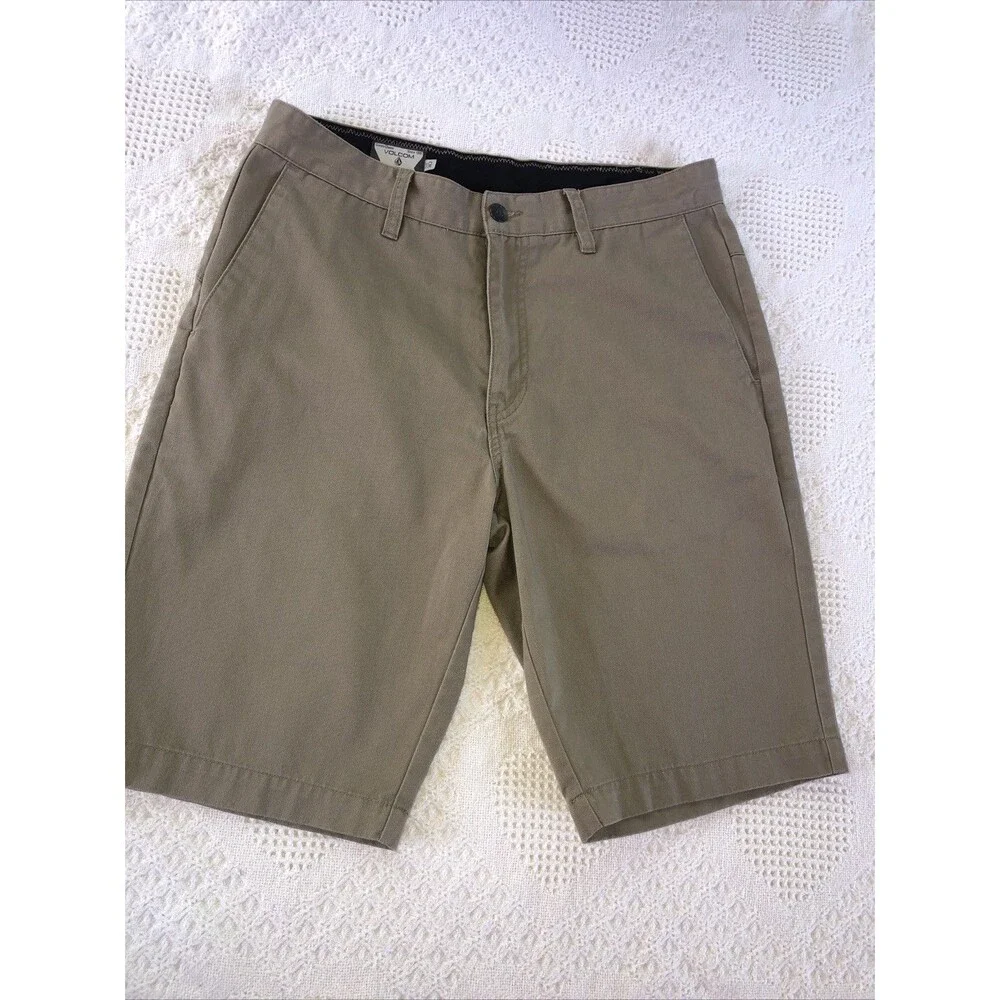 Volcom Stone Corpo Class Chino Shorts Mens Size 30 Khaki Pockets